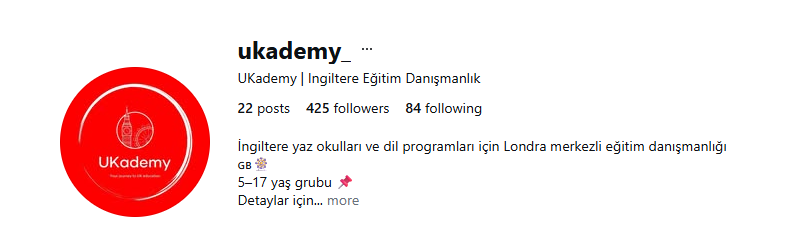 UKademy Instagram profile