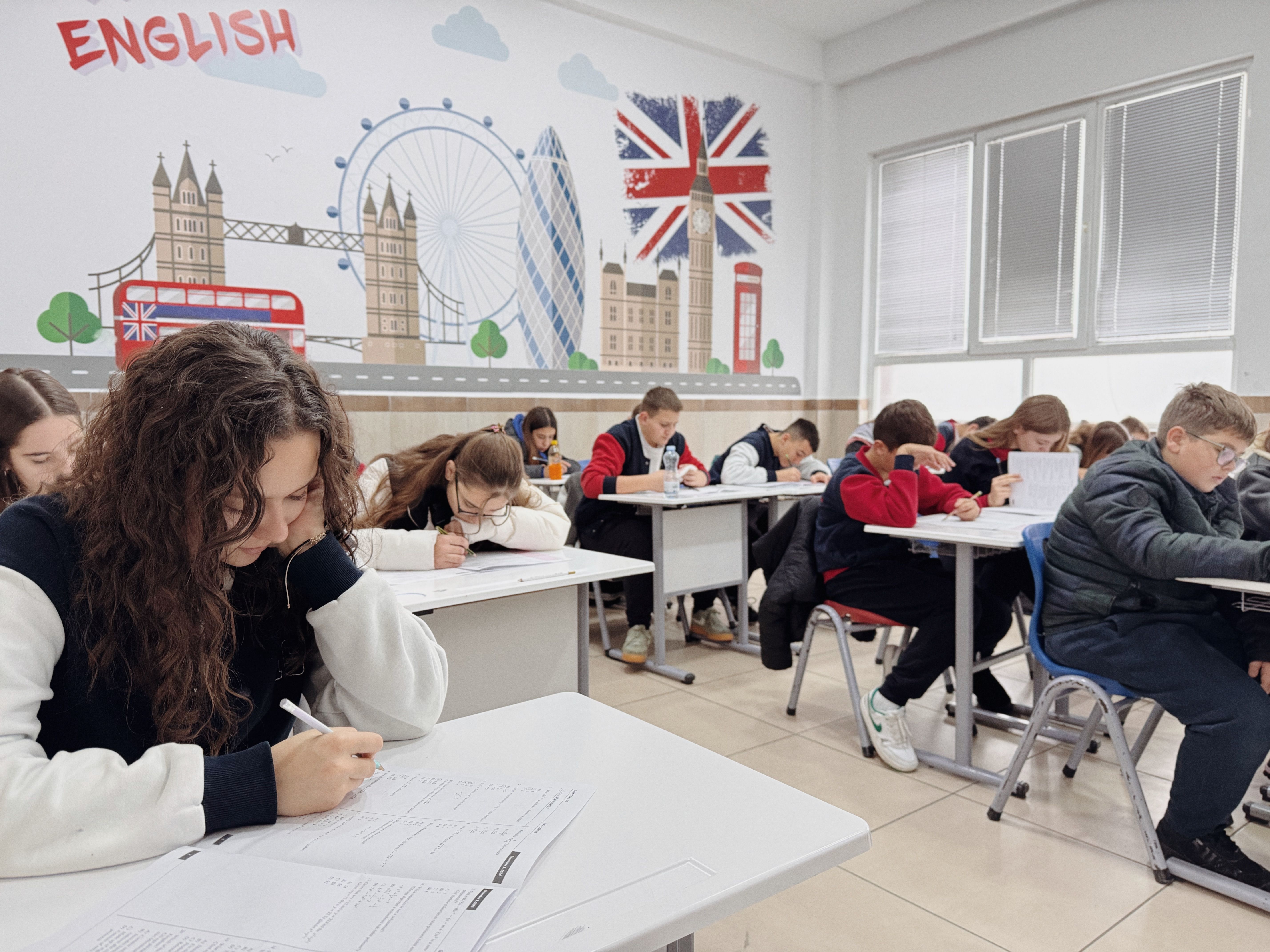 Students learning English at a UK language school